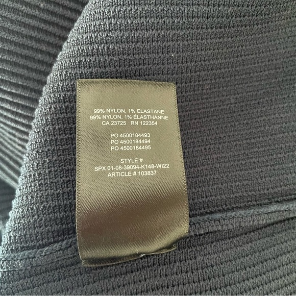 Babaton Blue Sculpt Rib Knit Notch Mini Dress 37604 - Picture 10 of 11